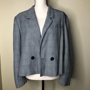 TownSquires black plaid blazer size 16